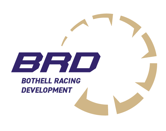 A purple and gold Bothell Racing Development logo.
